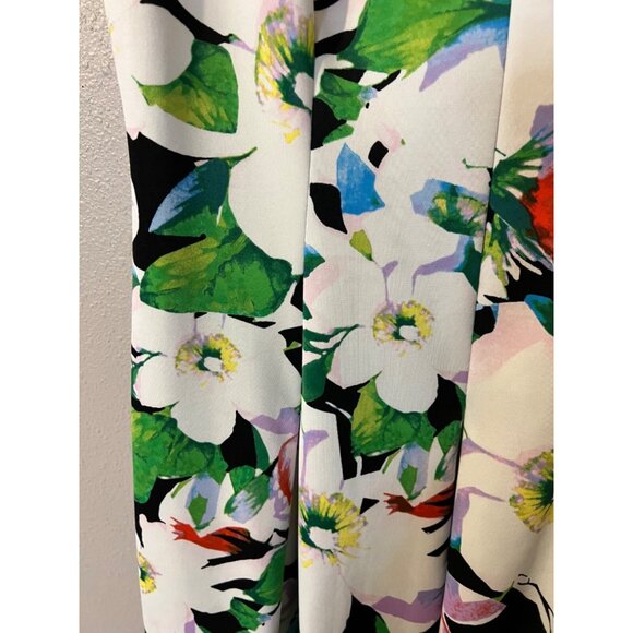 American Living Ralph Lauren Dress 16 Blue Ivory Floral A Line Stretch Washable - Picture 5 of 11